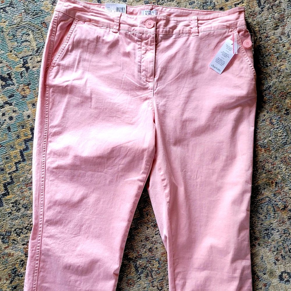 New Womens size 14 Pink Crown & Ivy Cropped Pants
